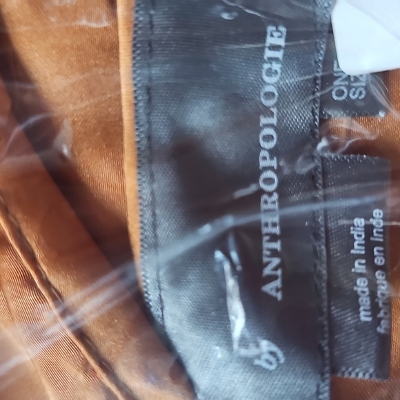 Anthropologie Satin Kaftan Tie Front Maxi Dress OS Adjustabe In Bronze NWT$200 - Picture 10 of 11